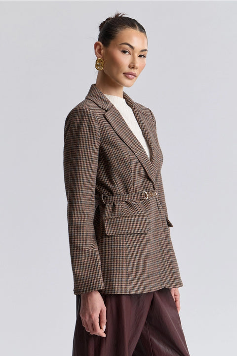 Houndstooth Belted Blazer