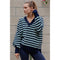 Striped Cozy Cashmere V-Neck Sweater