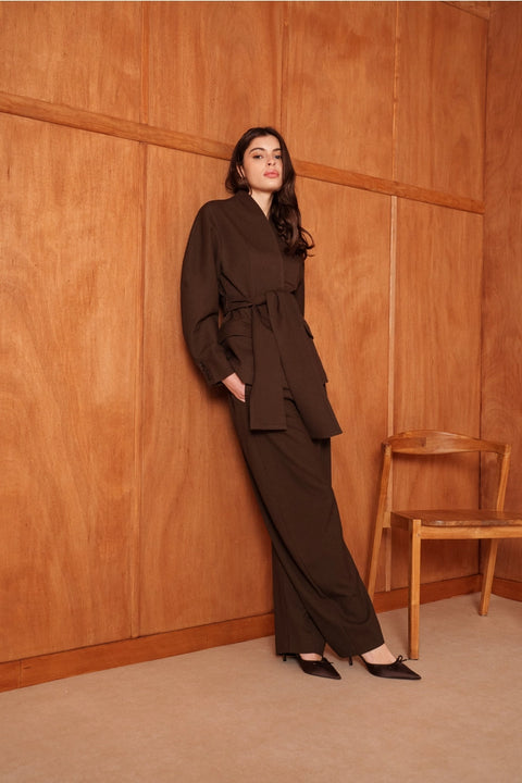 Ori Belted Kimono-Style Jacket