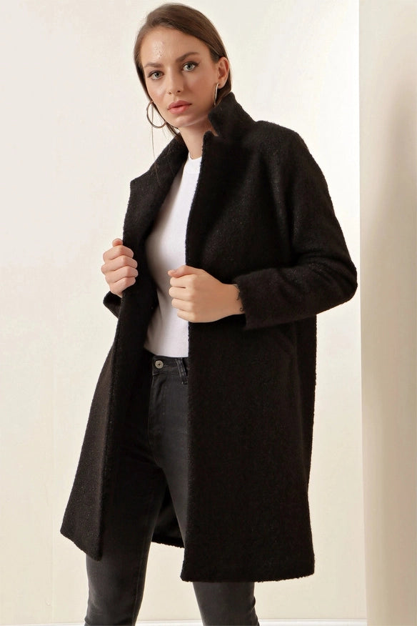 Stylish Classy Women Coat Black-Coat-Blak Wardrob-Black-Urbanheer