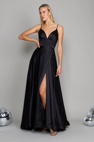 Spaghetti Strap Prom Long Formal Gown Wholesale-Dylan & Davids-4-Black-Urbanheer