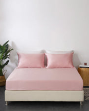22 mm 3PCS Fitted Sheet Set Rosy Pink-Set-MommeSilk-Twin-Rosy Pink-Standard-Urbanheer
