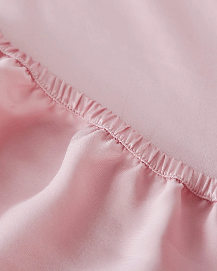 22 mm 3PCS Fitted Sheet Set Rosy Pink-Set-MommeSilk-Twin-Rosy Pink-Standard-Urbanheer