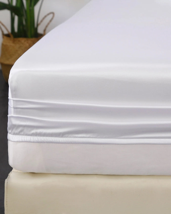 22 mm 3PCS Fitted Sheet Set White-Set-MommeSilk-Twin-White-Standard-Urbanheer