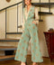 Embroidered Corduroy Jumpsuit - Washed Seafoam