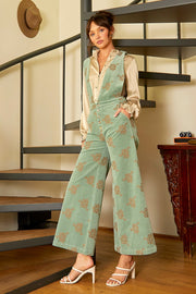 Embroidered Corduroy Jumpsuit