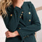 Timeless Fitted Blazer Jacket with Gold Double-Breasted Buttons Bottle Green-Jacket-Attentif Paris-S-Urbanheer