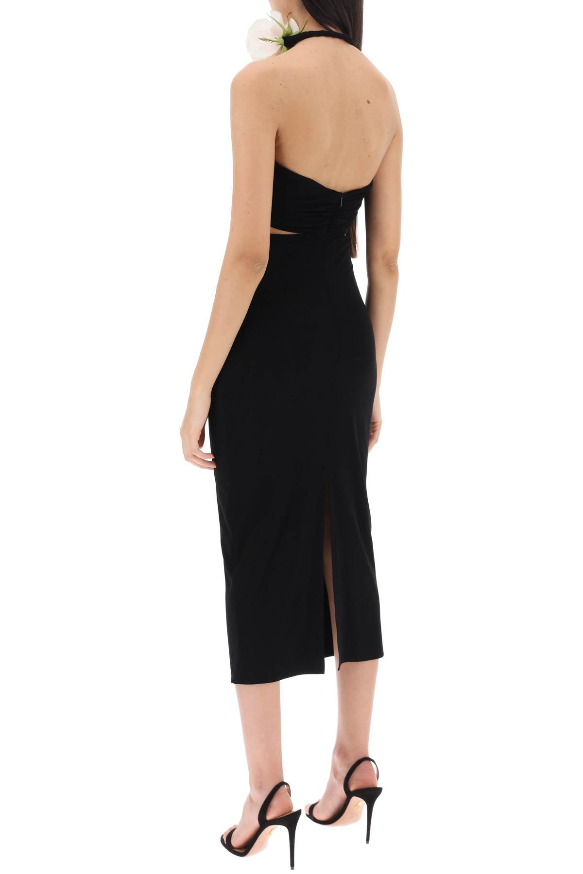 Magda Butrym Cut-Out Dress With Rose Appliqué-Magda Butrym-38-Urbanheer