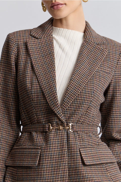 Houndstooth Belted Blazer