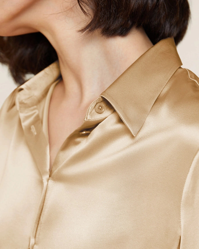 22mm Basic Versatile Silk Shirt Light Camel-Shirt-MommeSilk-XS-Light Camel-Urbanheer