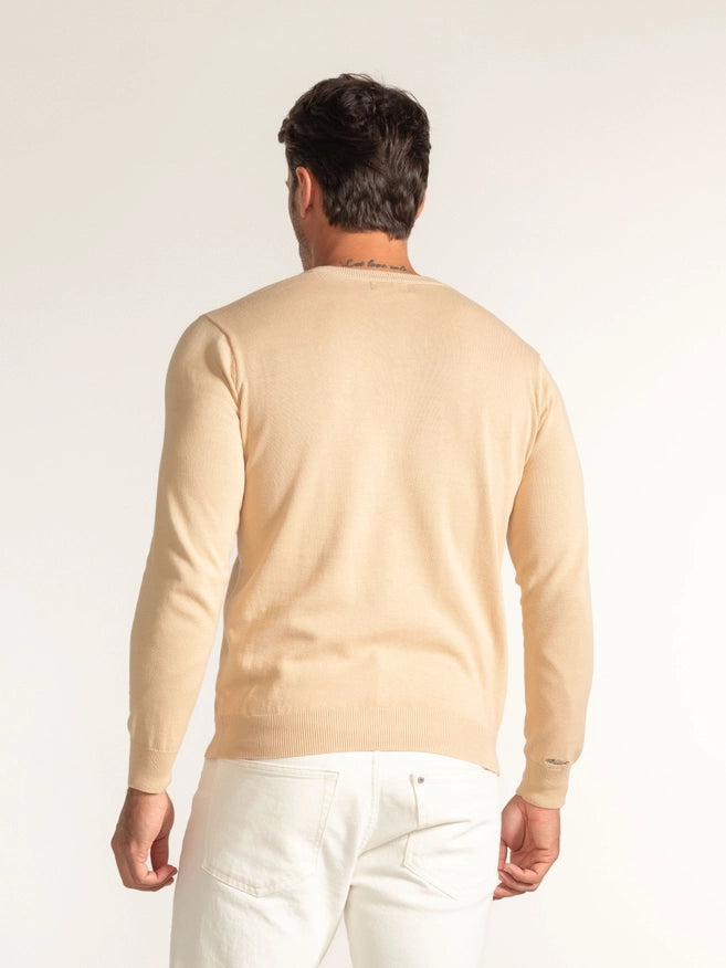 Creme V-Neck Sweater-Sweater-Williot-S-Urbanheer