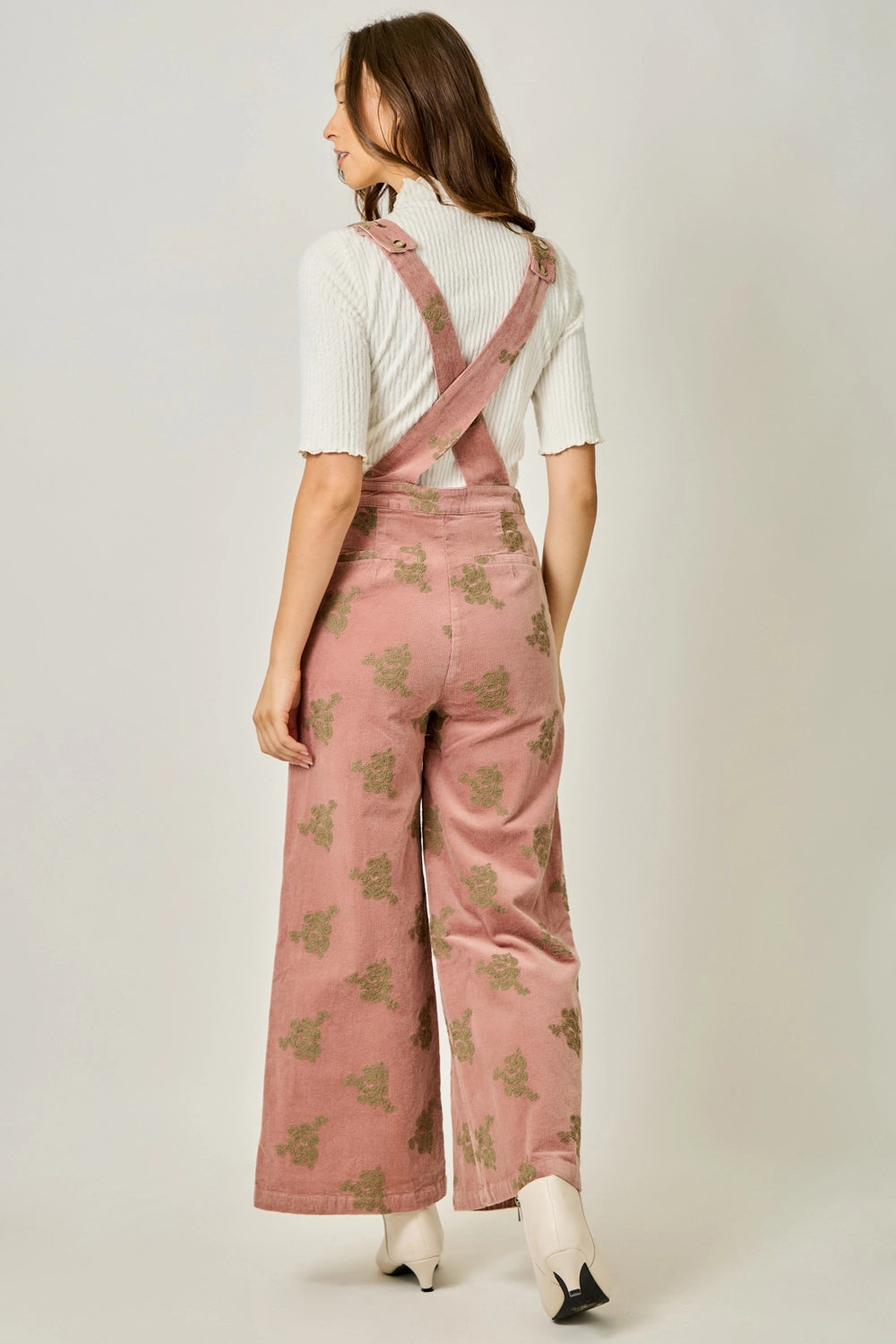 Embroidered Corduroy Jumpsuit