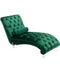 Luxury Tufted Emerald Velvet Lounge Chair Matching Accent Pillow
