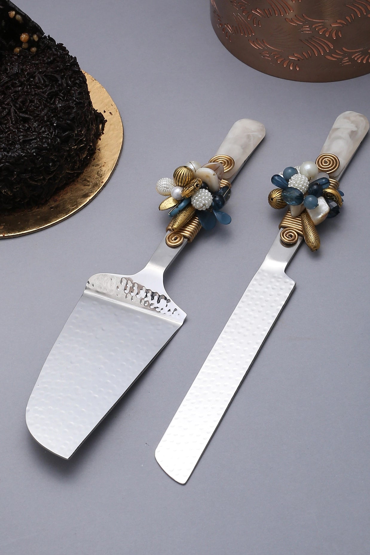 Embellished Cake Server Set-Tiramisu-Urbanheer
