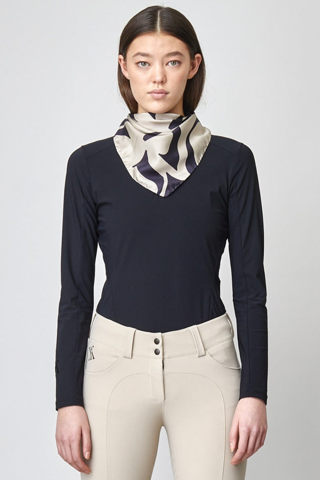 Monogram Silk Scarf Tan-scarfs-Yagya-30.7” (78 cm x 78 cm)  -Urbanheer