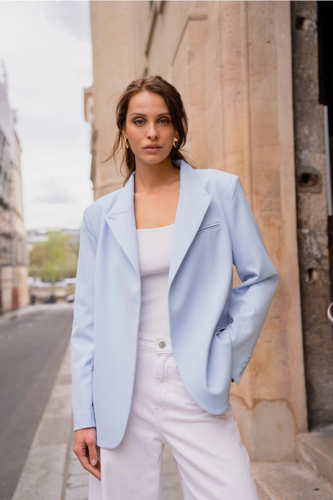 Timeless Structured Jacket with Fold-Down Officer Collar