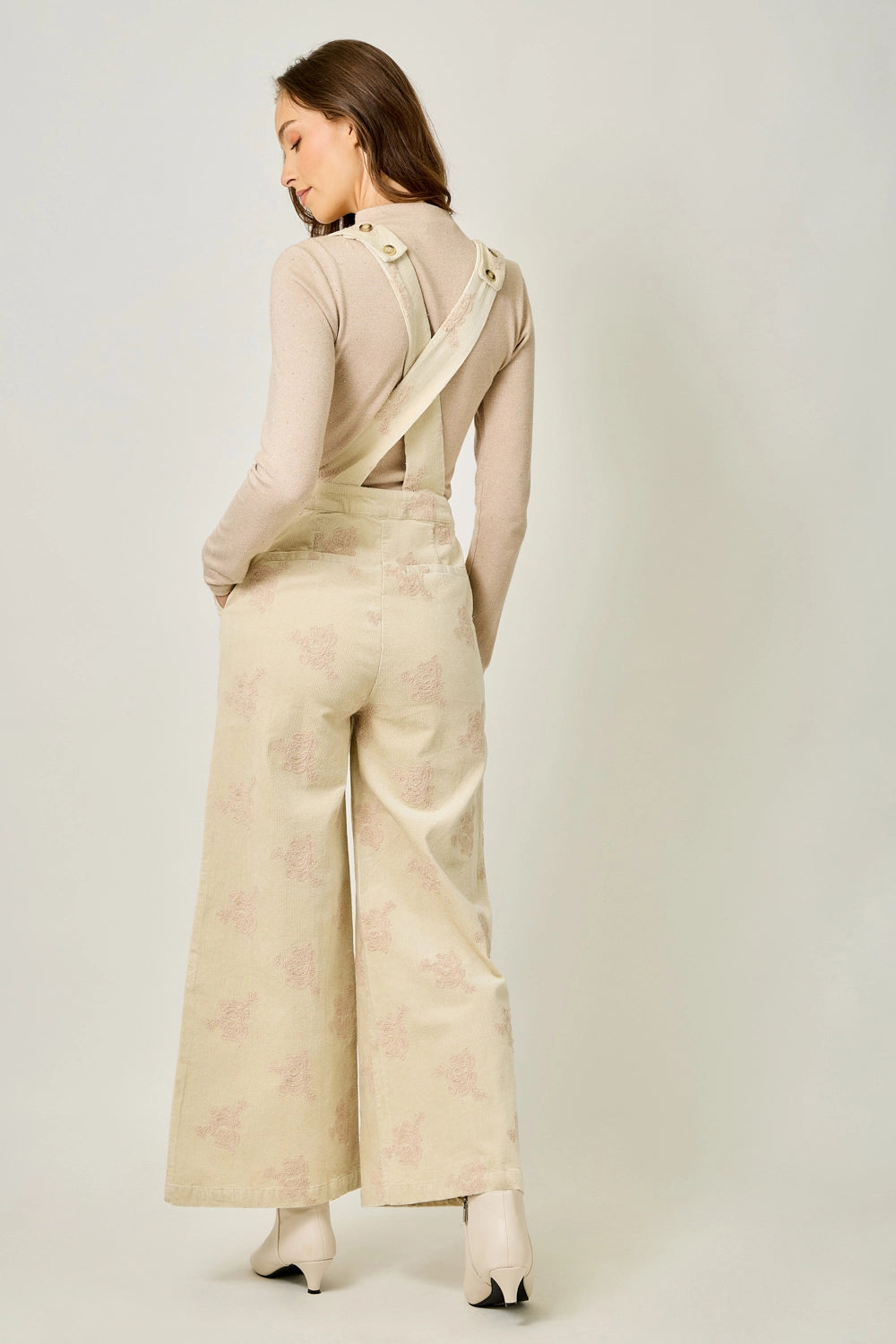 Embroidered Corduroy Jumpsuit