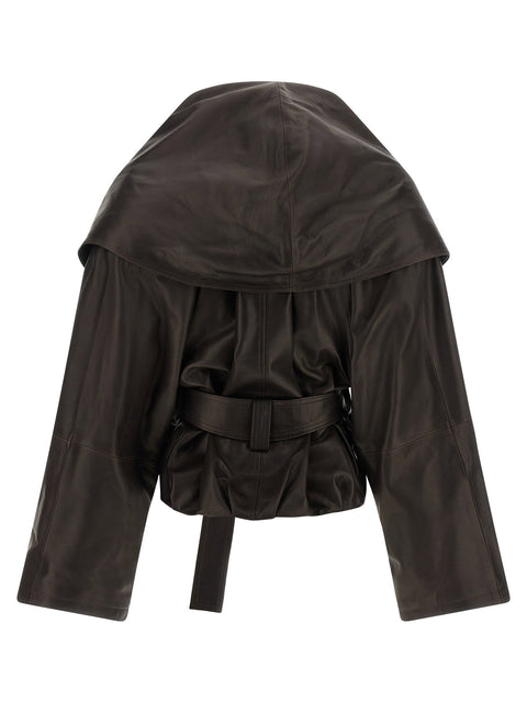 Magda Butrym Shawl Collar Leather Jacket