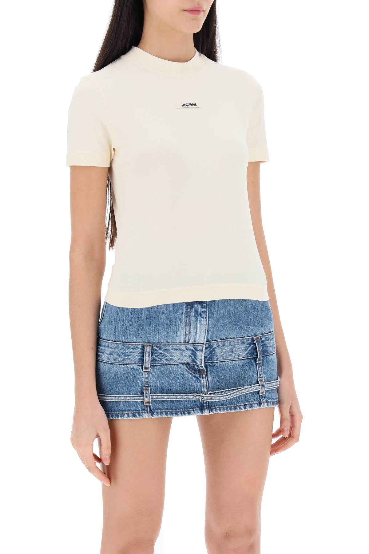 Women Jacquemus 'Le T-Shirt Gros Grain' Crew-Neck T-Shirt-Jacquemus-M-Urbanheer