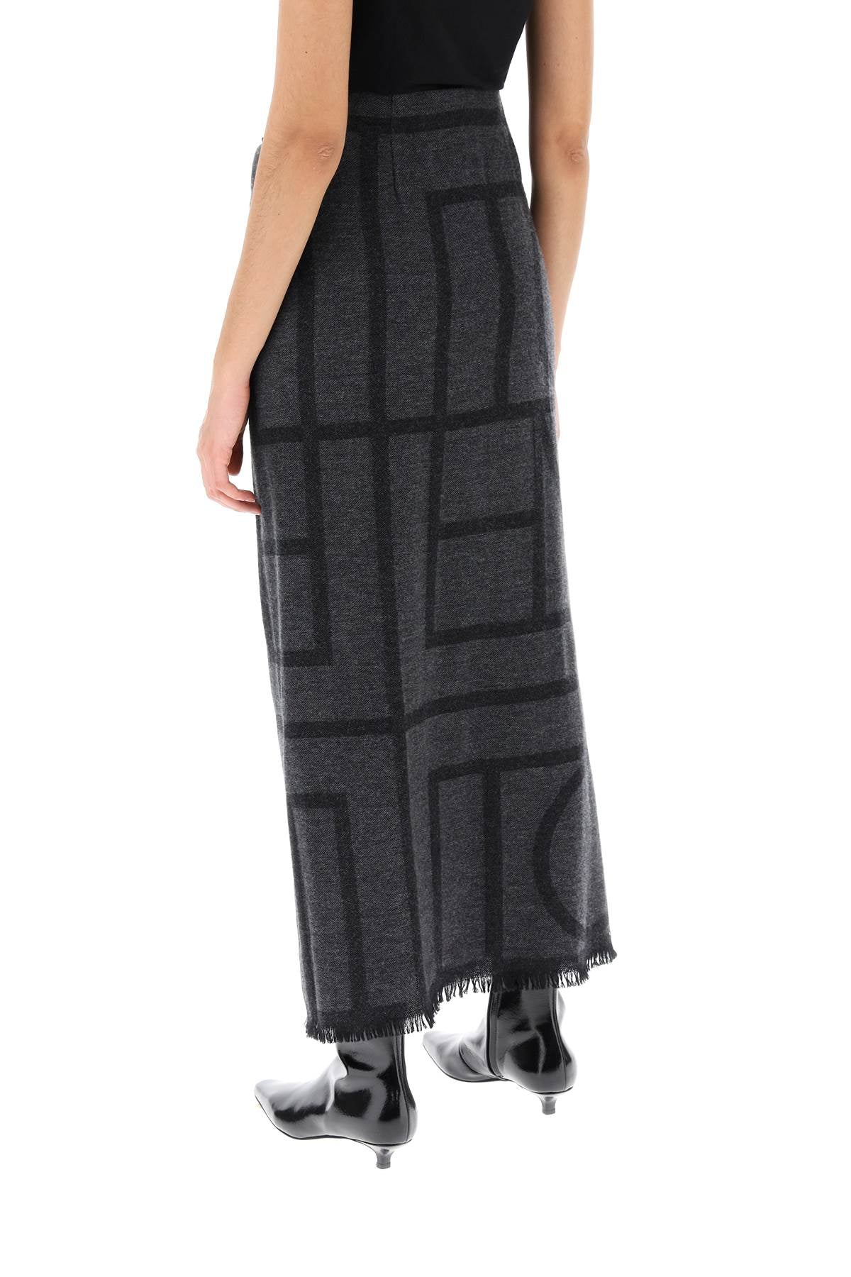 Toteme Monogram Wool Maxi Sarong Skirt-TOTEME-32-Urbanheer