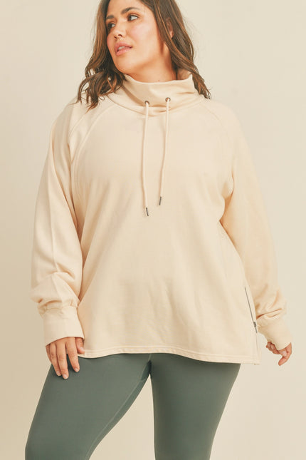 Mock Neck Side Zippers Sweatshirt-Clothing - Women-Kimberly C-Urbanheer