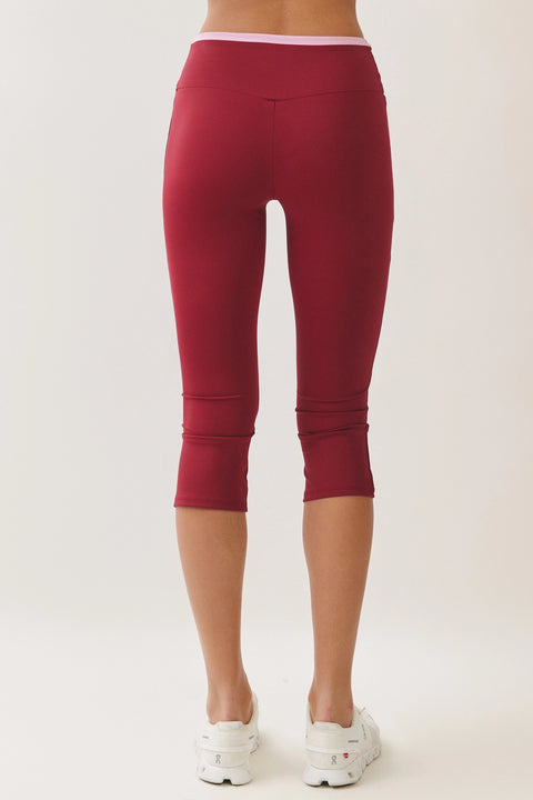 Contrast Waist Capri Leggings