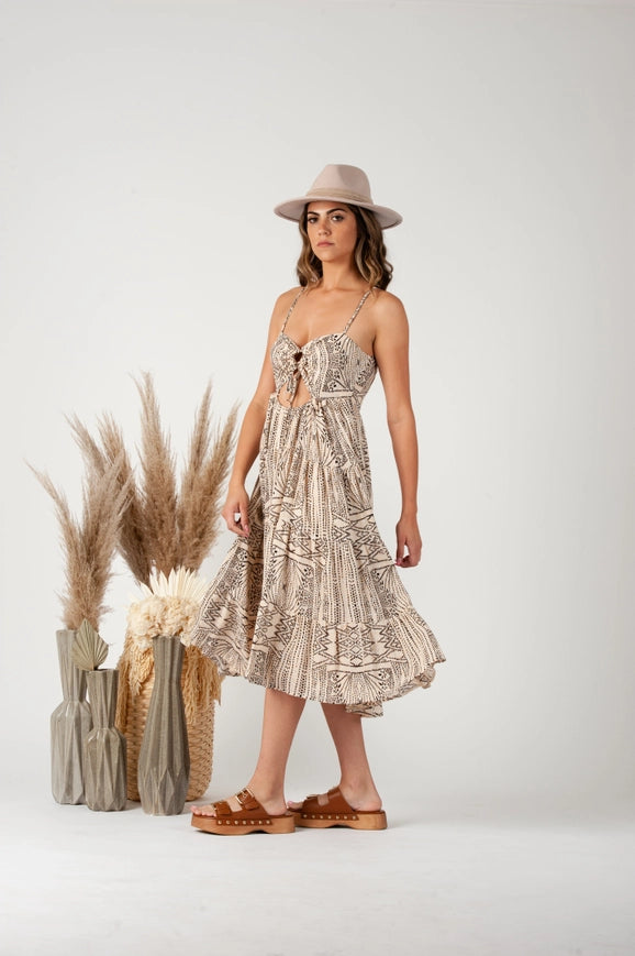 DEMETER Rayon Dress-Natural Black-Dress-Lucca Couture-XS-Urbanheer