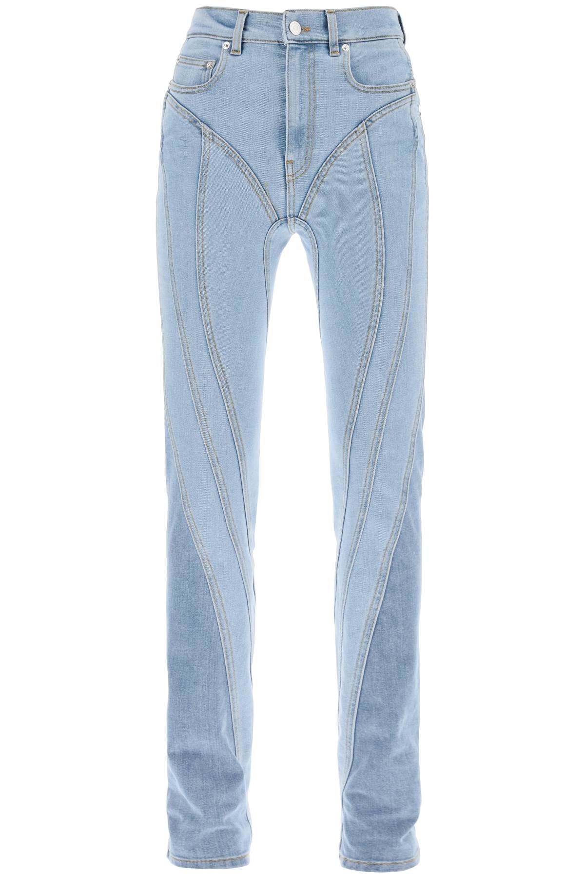 Mugler Spiral Two-Tone Skinny Jeans – Urbanheer