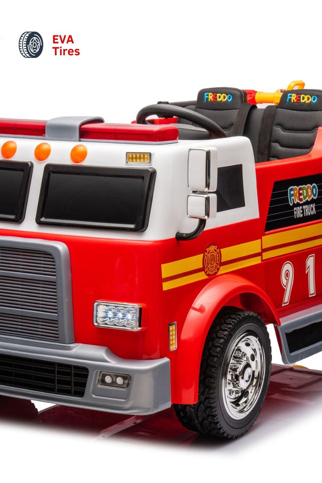 24V Freddo Fire Truck 2-Seater Ride On-Toys - Kids-Freddo Toys-Red-Urbanheer