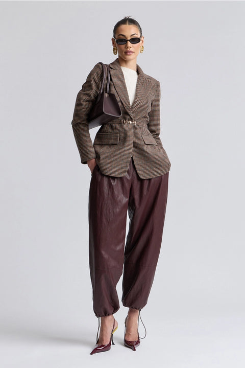 Houndstooth Belted Blazer