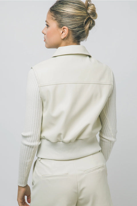 Faux Leather Zip Up Vest