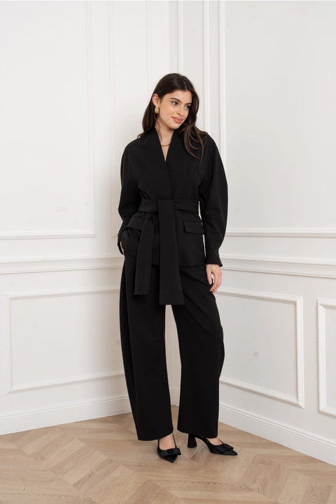 Ori Belted Kimono-Style Jacket
