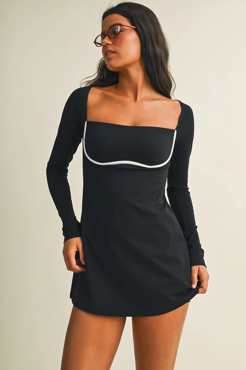 Long Sleeve Sweetheart Dress