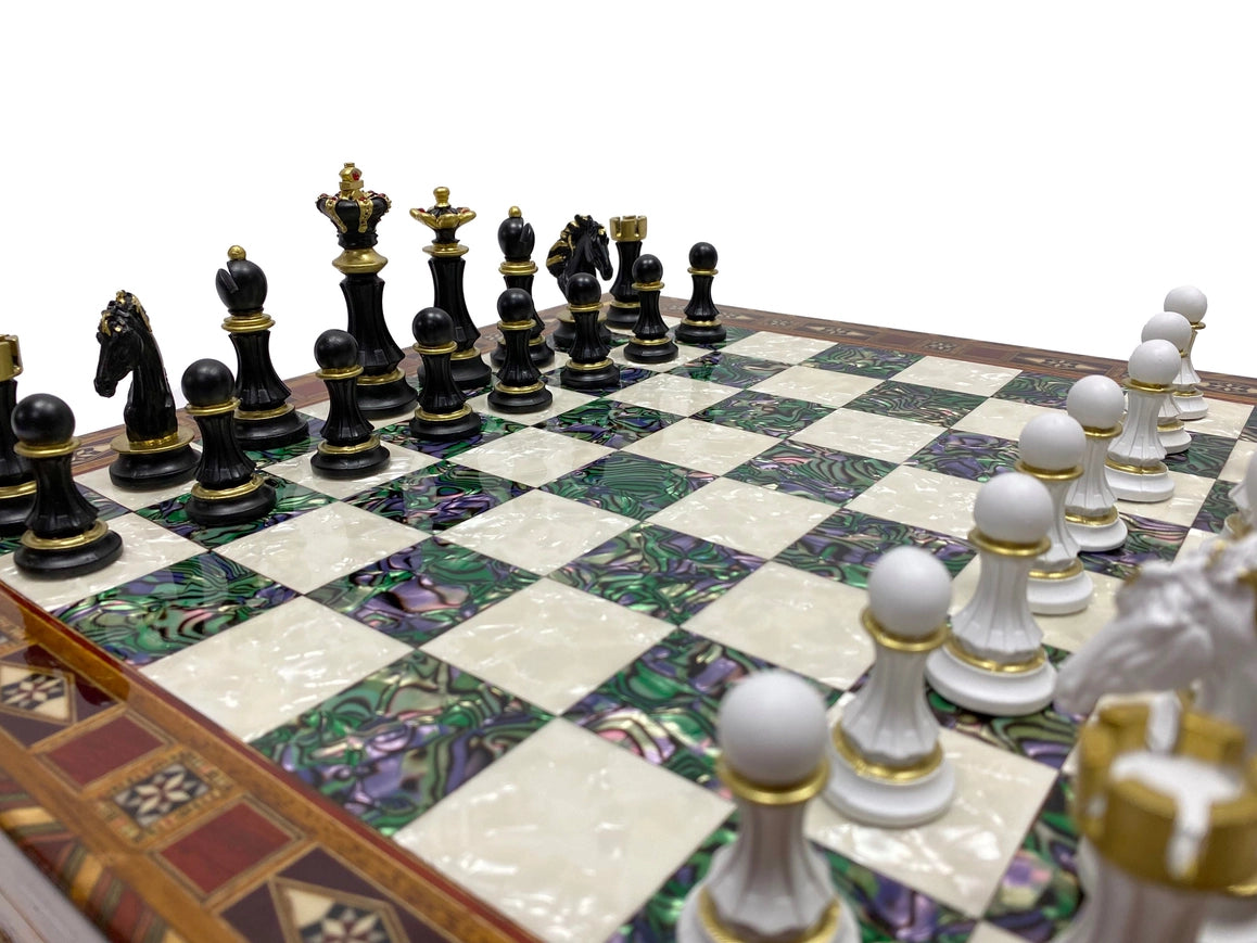 Inches Large Chess Set Green-chess board-Antochia Crafts-Green-Urbanheer