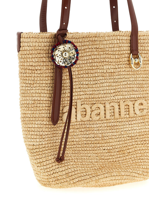 Paco Rabanne Natural Raffia Tote Bag Shopping Bag
