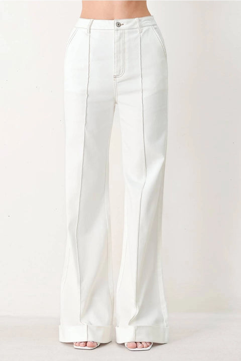 Solid Woven Long Pants