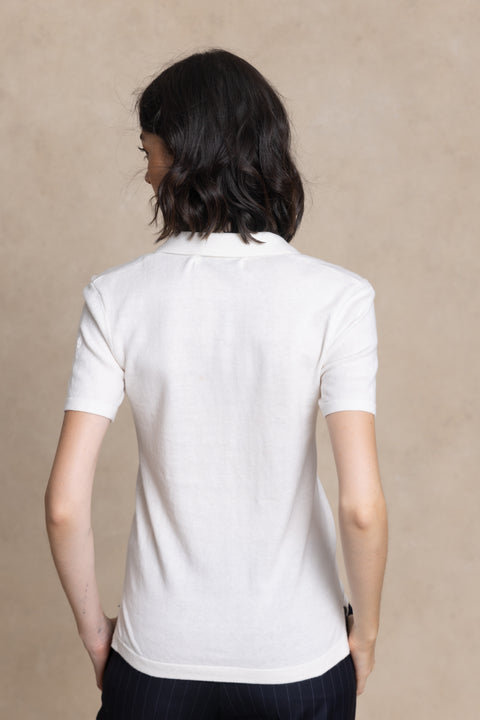 JERSEY polo-style jumper.