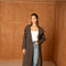 Utility Oversized Long Belted Trench with Stand-Up Collar