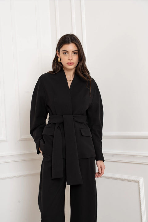 Ori Belted Kimono-Style Jacket
