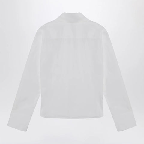 The Attico White asymmetric cotton shirt