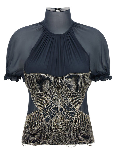 The Attico Jewel Embroidery Top