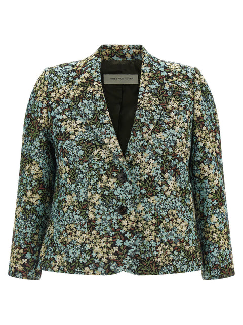 Dries Van Noten Bamis Floral Jacquard Blazer