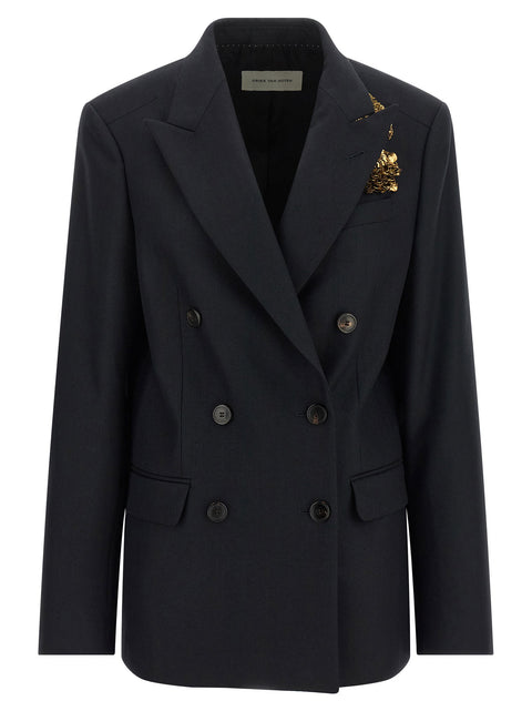 Dries Van Noten Barrysta Double-breasted Blazer With Embroidery