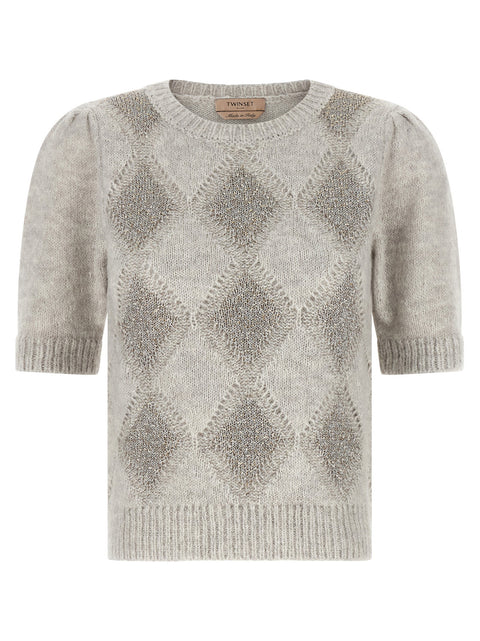 Twin Set Sequin Diamond Sweater
