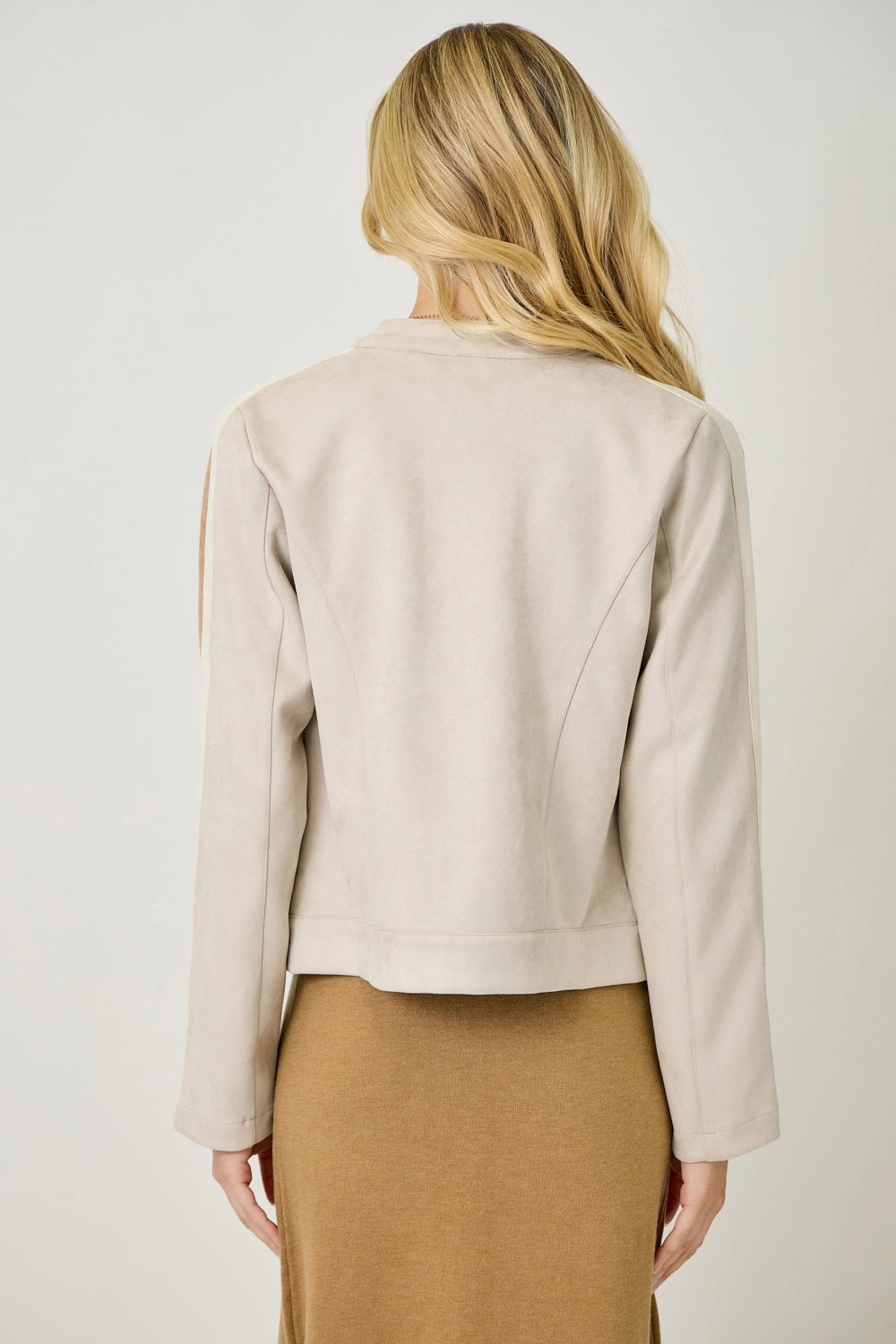 Color Blocked Moto Jacket