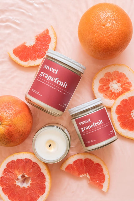 Sweet Grapefruit Scented Soy Candle - 9Oz-Home & Garden - Home Decor - Candles & Holders-Candelles Soy Candles-9oz-Urbanheer