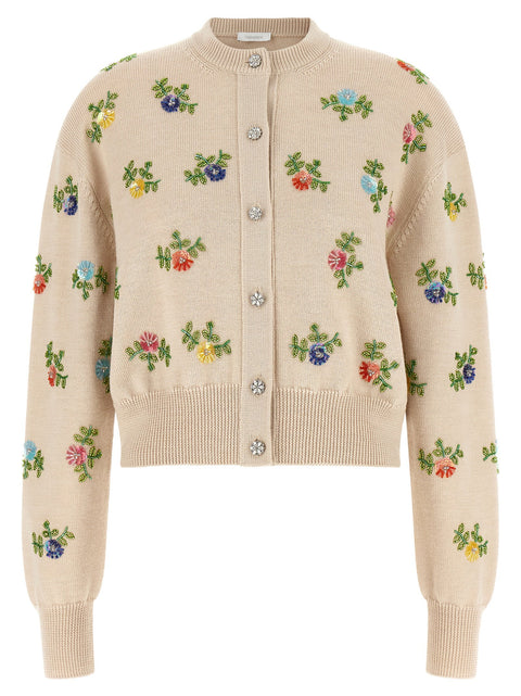 Paco Rabanne Floral Embroidery Cardigan