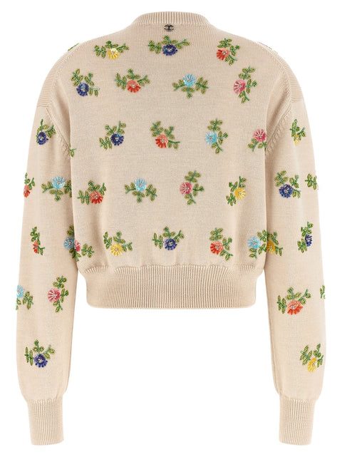 Paco Rabanne Floral Embroidery Cardigan
