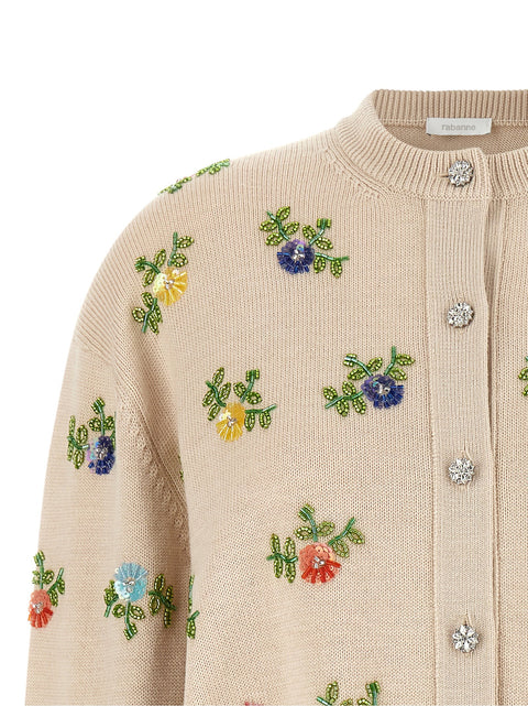 Paco Rabanne Floral Embroidery Cardigan