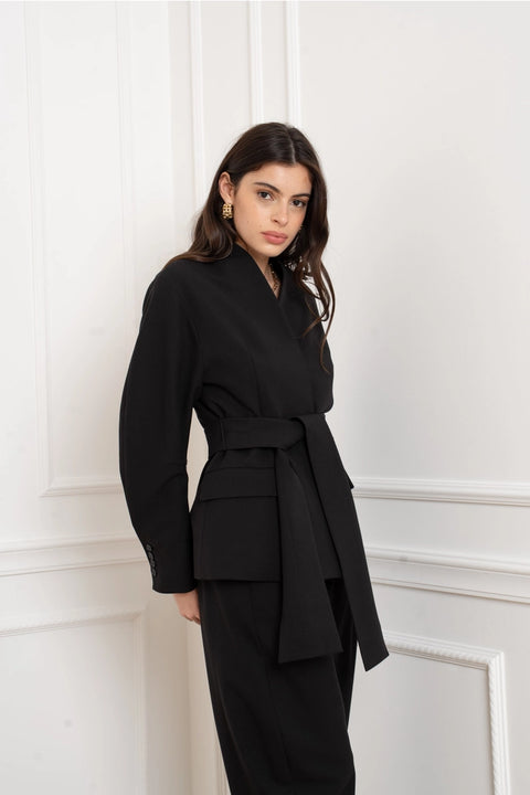 Ori Belted Kimono-Style Jacket